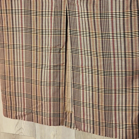 🛍Zara‎ Woman Brown Plaid Tie Front Back Zip Pencil Skirt Womens Size Medium - Picture 3 of 10